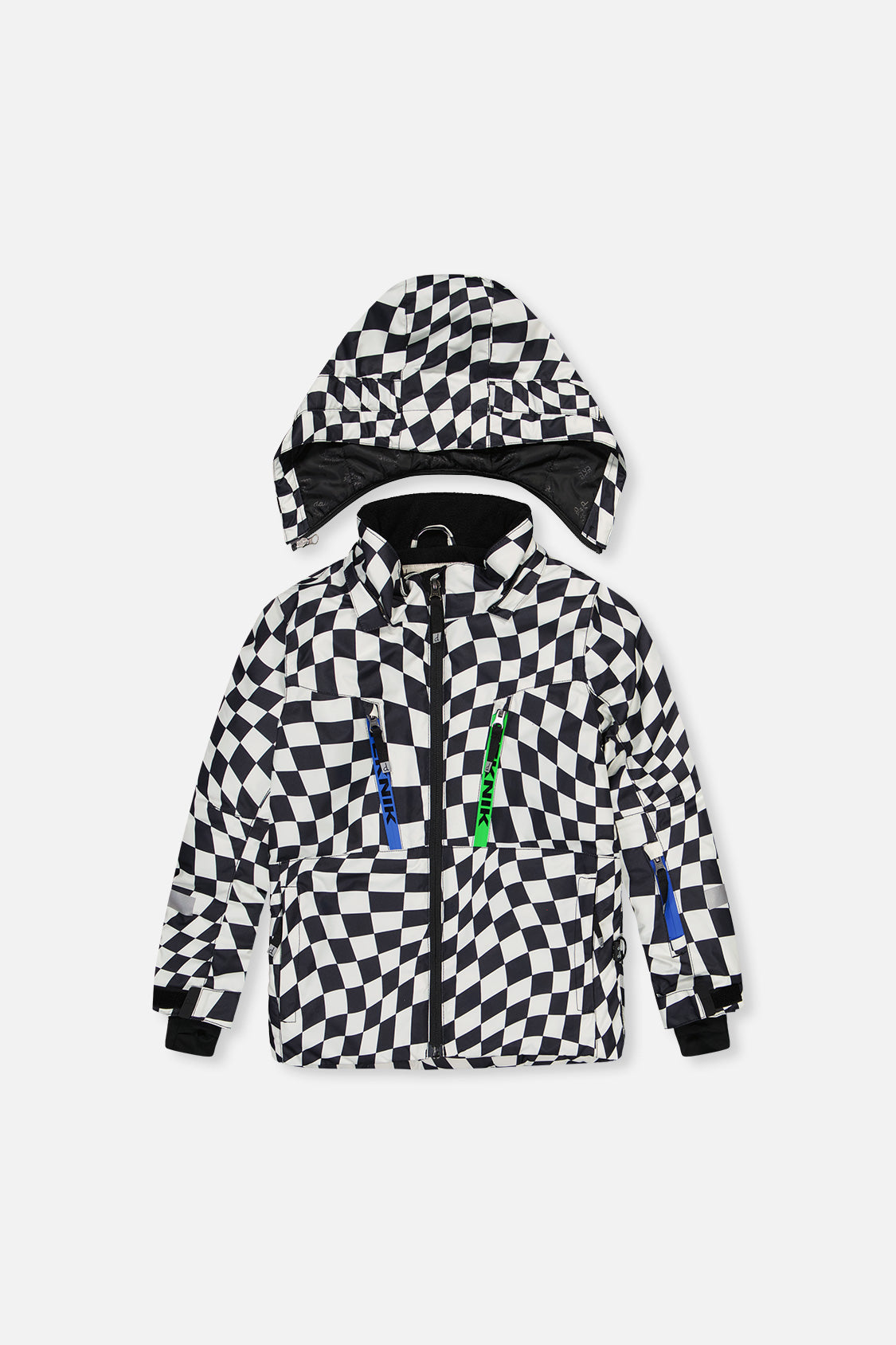 Deux par Deux TEKNIK two-piece snowsuit in White Checkered Print — alternate product view