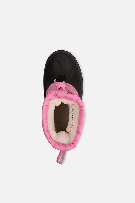Rubberized Puffer Winter Boots Pink-4
