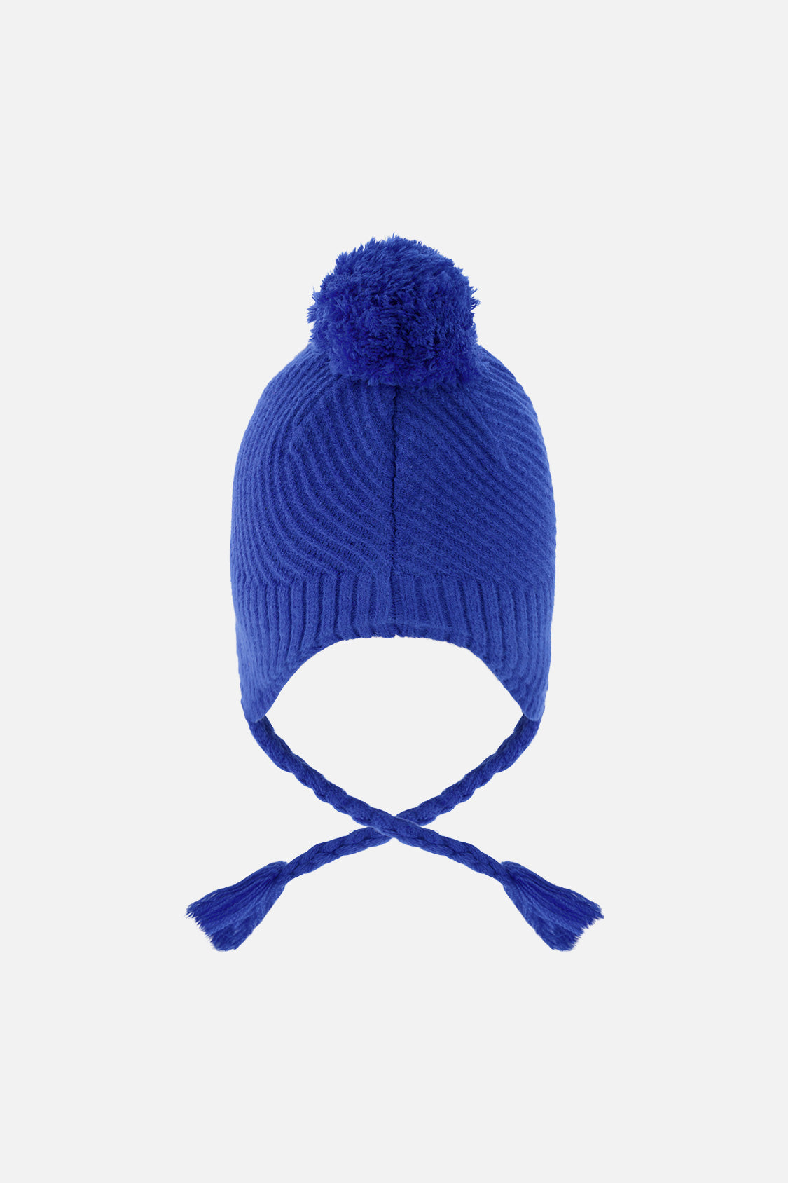 Winter Peruvian Knit Hat With Pompom Royal Blue-2