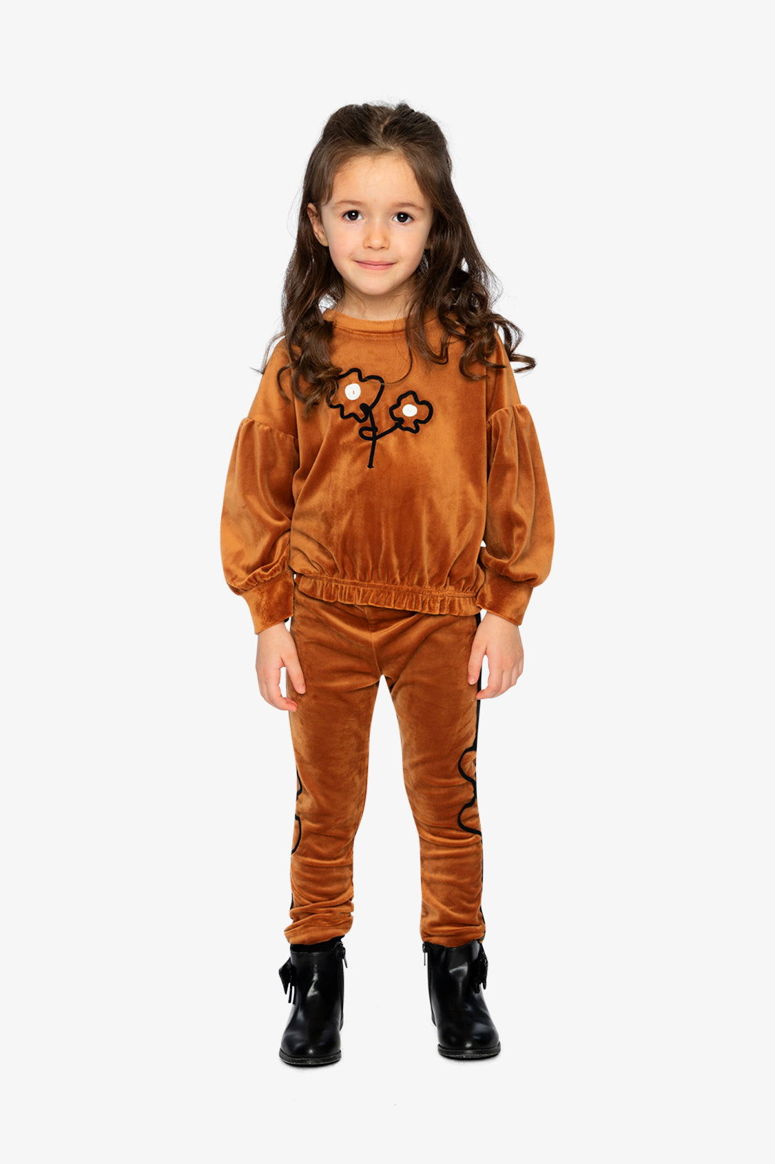 Velvet Leggings Brown-4