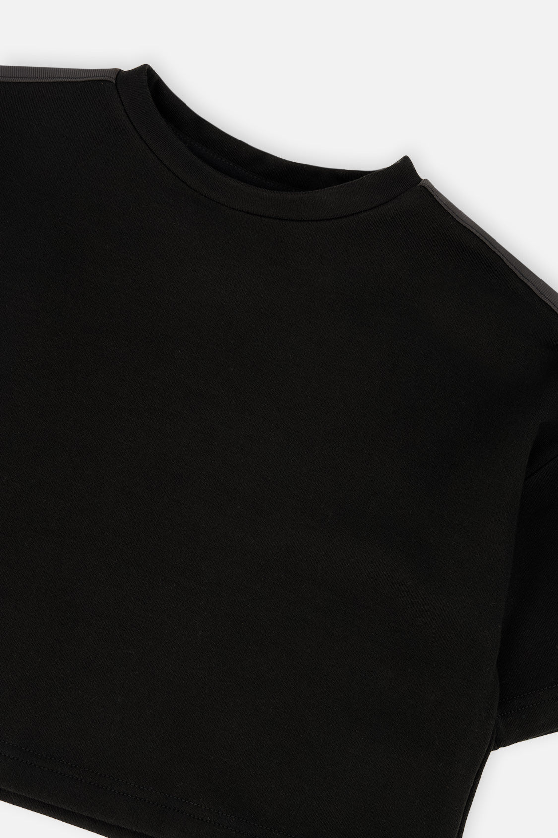 Deux par Deux girls' black short sleeve milano top, additional view
