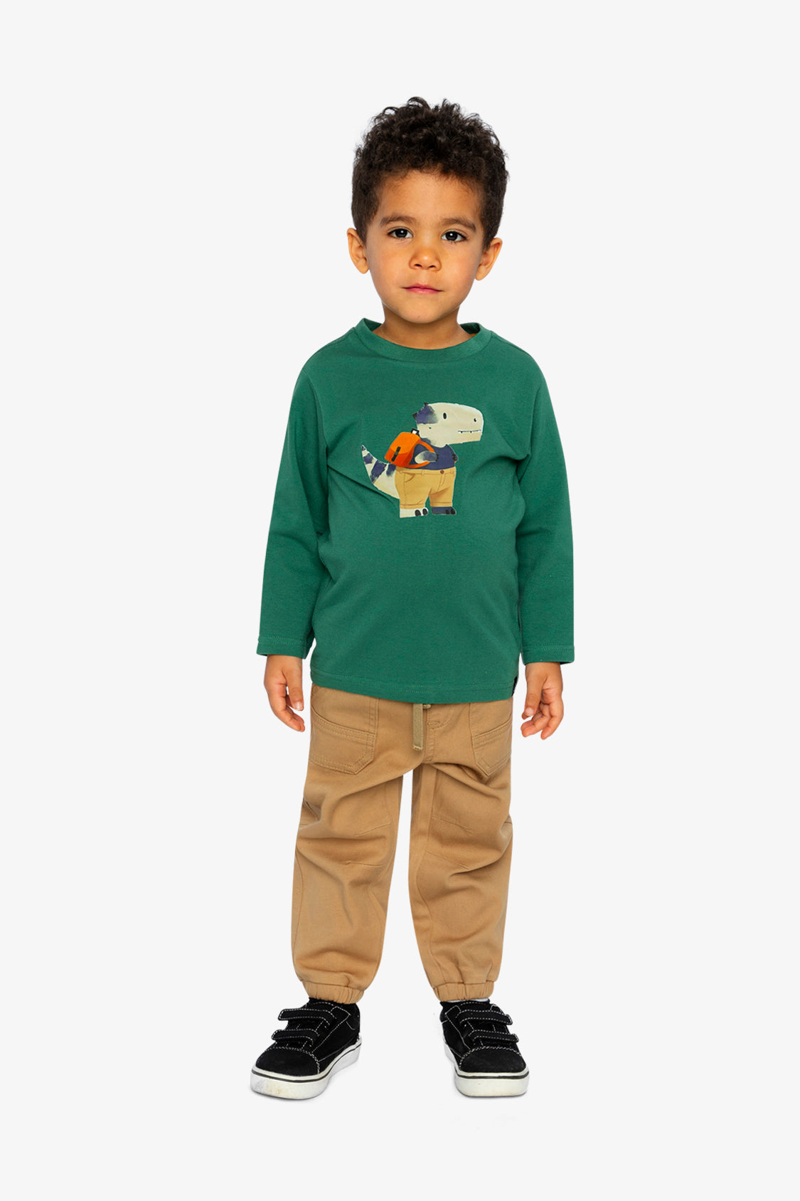 Deux par Deux Long Sleeve Organic Cotton T-Shirt Green