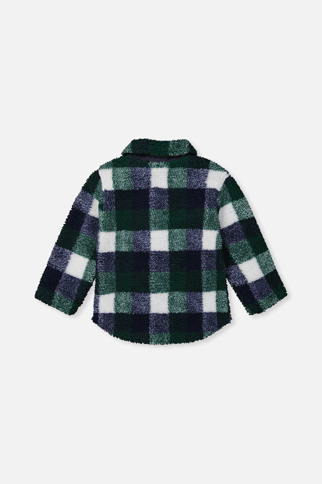 Deux par Deux Zipped Overshirt Blue And Green Checks
