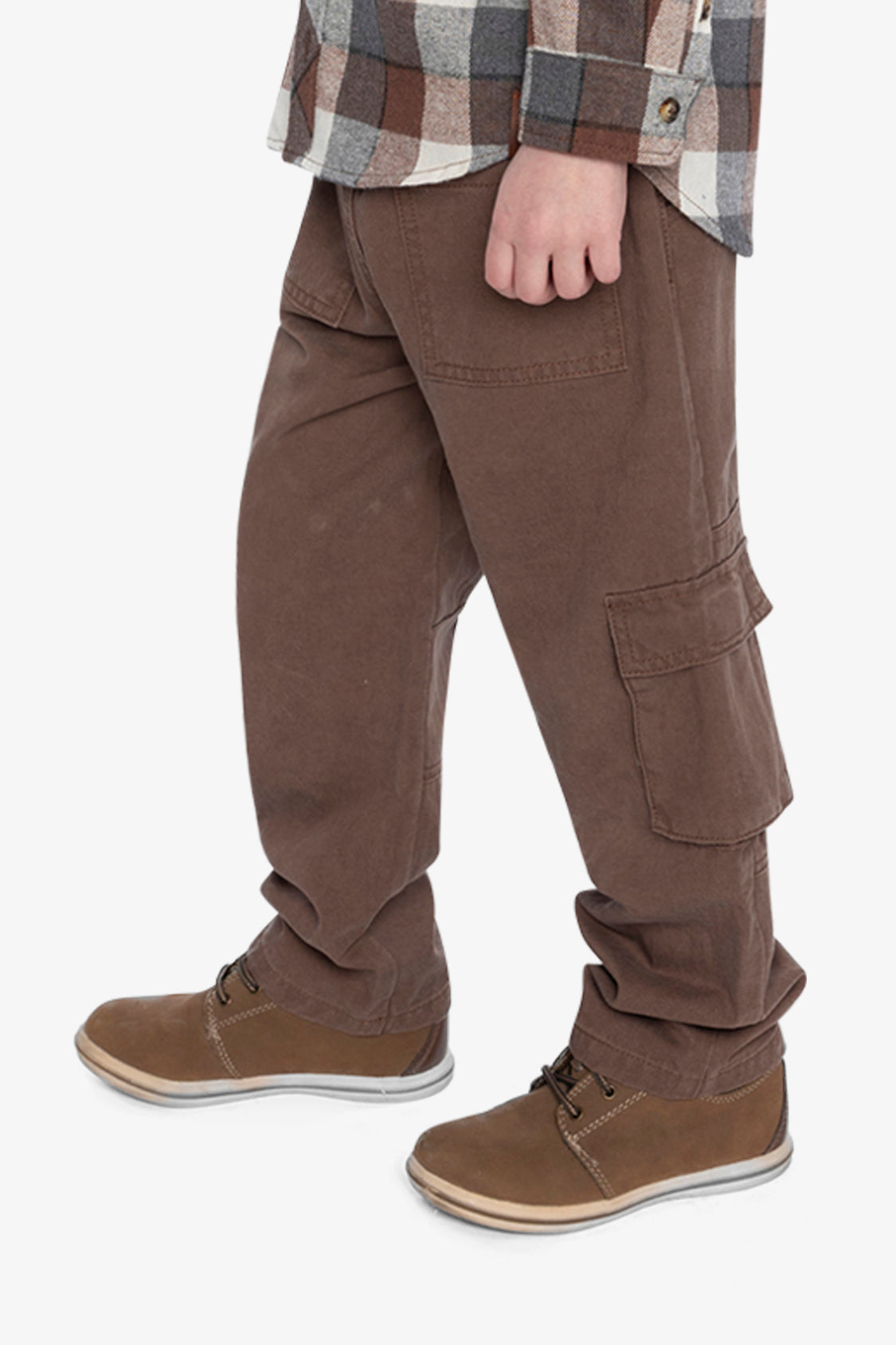 Twill Pants With Cargo Pockets Neutral Brown-2