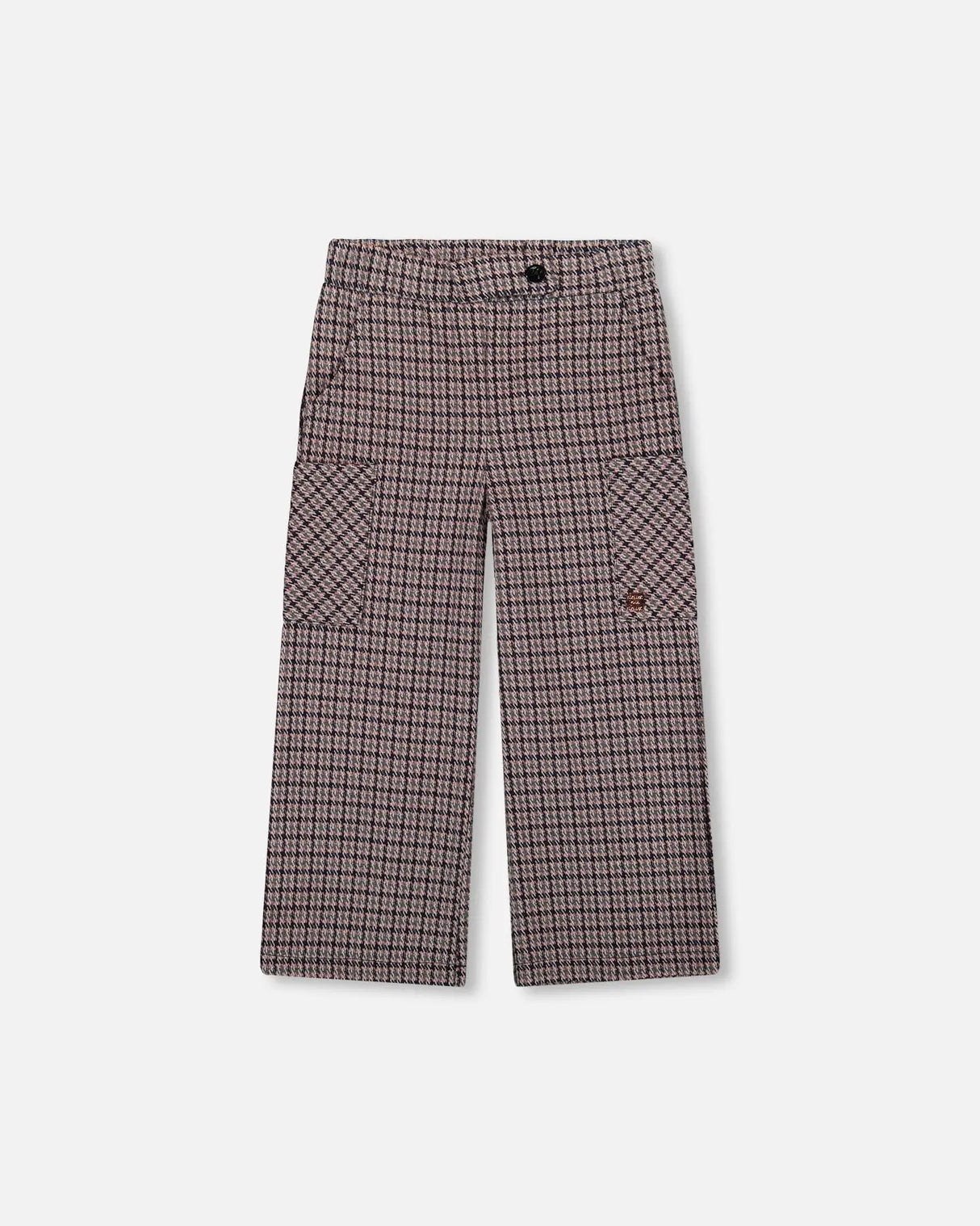Jacquard Knit Flare Pants With Houndstooth Pattern | Deux par Deux | Jenni Kidz