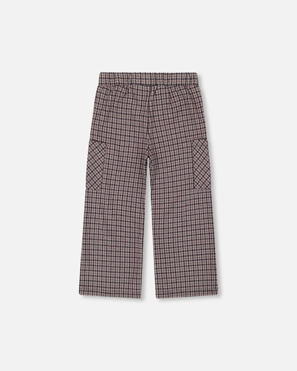 Jacquard Knit Flare Pants With Houndstooth Pattern | Deux par Deux | Jenni Kidz