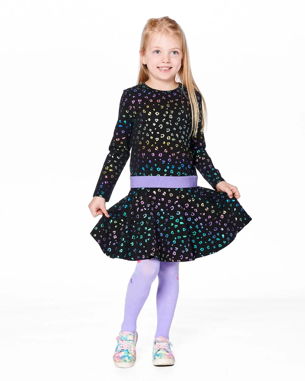 Jersey Dress Multicolor Leopard Print | Deux par Deux | Jenni Kidz