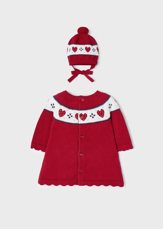 Knitted Baby Girls Dress With Hat - Mistletoe | Mayoral | Mayoral | Jenni Kidz