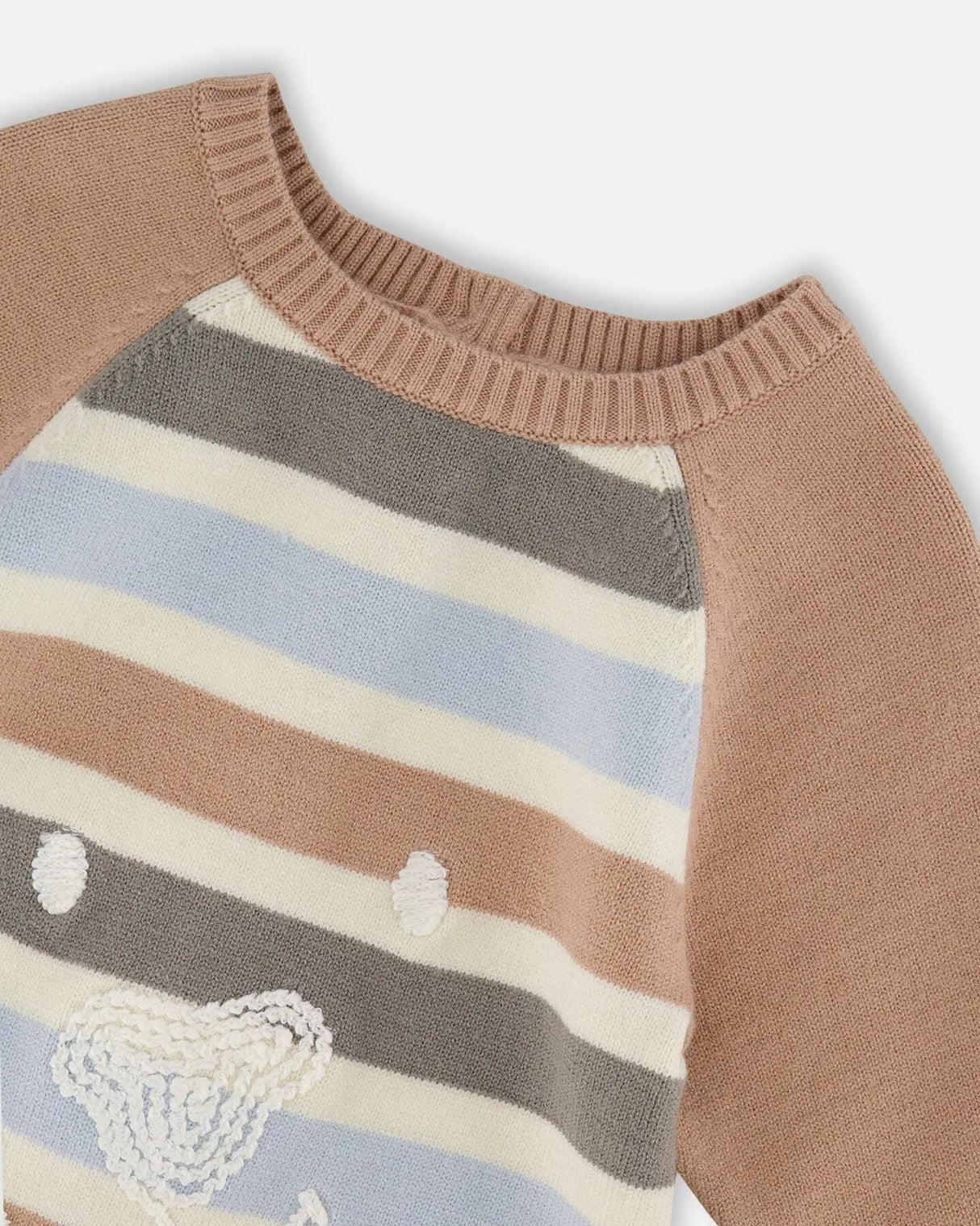 Knitted Romper Blue And Green Stripes | Deux par Deux | Jenni Kidz