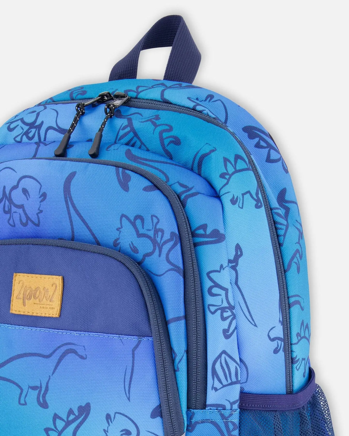 Little Kids Backpack Blue Gradient Dinosaur Print | Deux par Deux | Jenni Kidz
