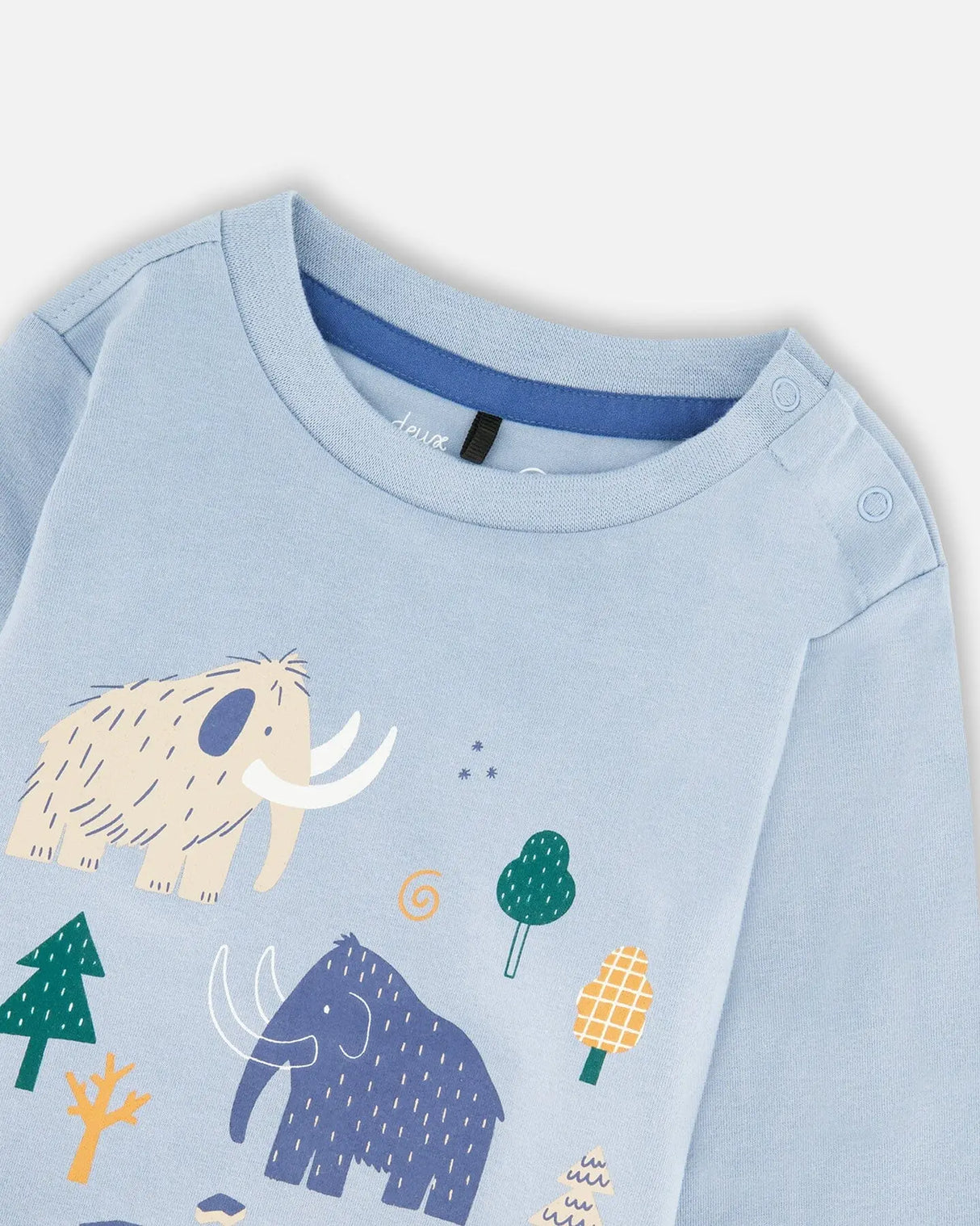 Organic Cotton Jersey Two-Piece Top And Pant Set Blue | Deux par Deux | Jenni Kidz