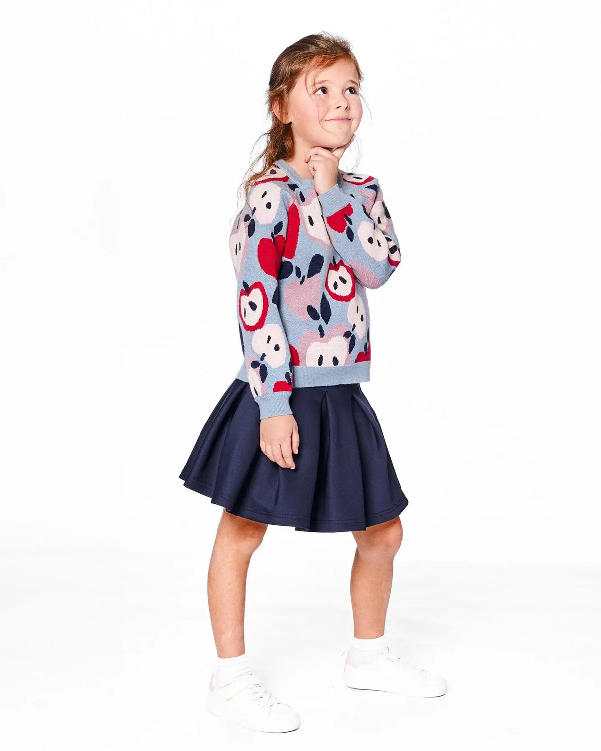Pleated Milano Skirt Navy Blue | Deux par Deux | Jenni Kidz