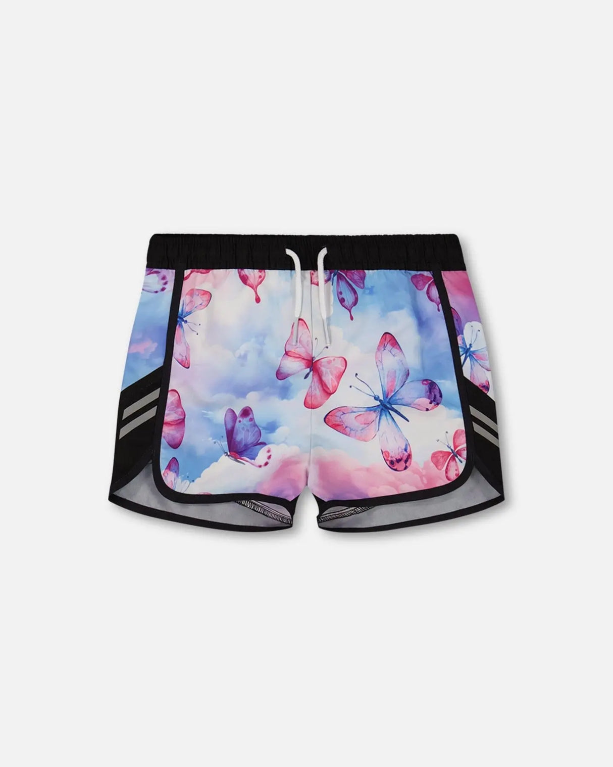Printed Athletic Short Pink, Blue And Butterflies | Deux par Deux | Jenni Kidz