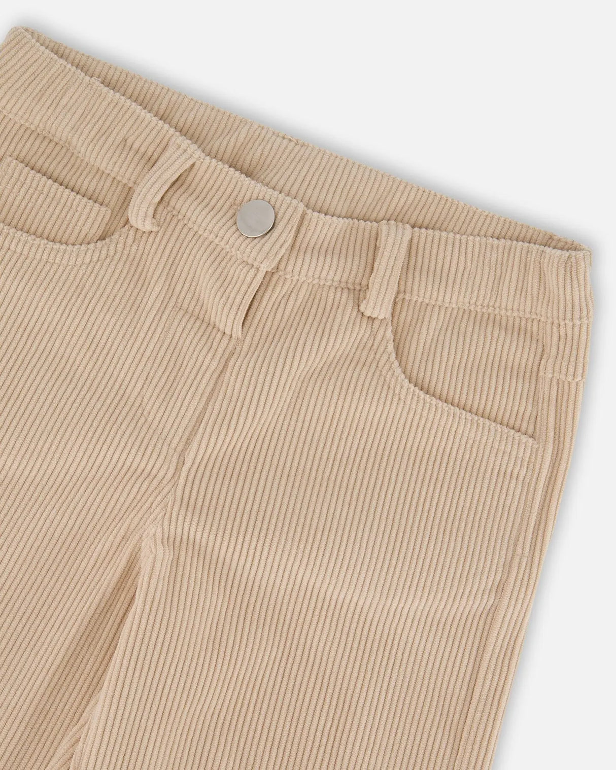 Wide Leg Corduroy Pants Beige | Deux par Deux | Jenni Kidz