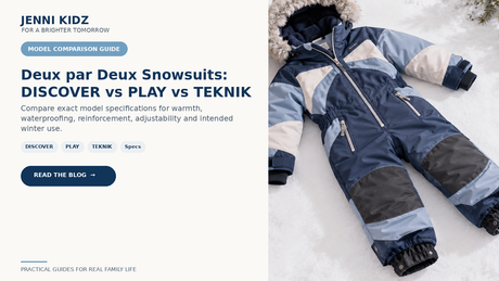 Deux par Deux DISCOVER PLAY and TEKNIK snowsuit comparison by warmth waterproofing and features