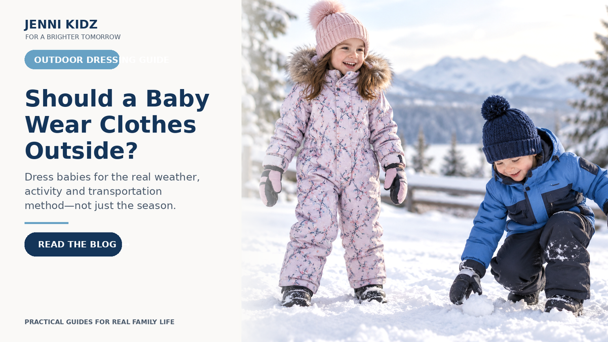 Children dressed for cold outdoor weather in a practical baby and kids dressing guide