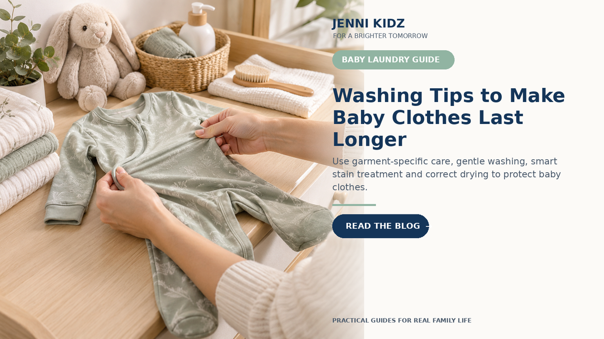 Baby clothing laundry guide for washing stain care drying and garment longevity