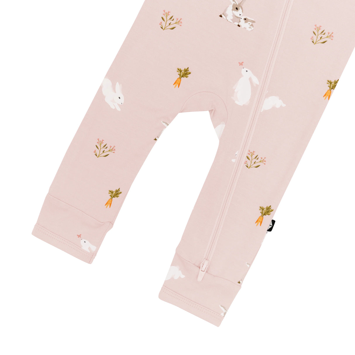 Zippered Romper in Blush Rabbit | Kyte Baby