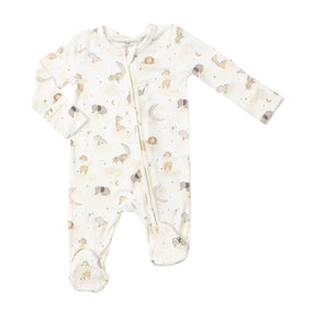 Angel Dear Dreamy Safari bamboo two-way zipper footie for baby boys, image 1