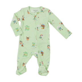 Angel Dear Golfing Animals bamboo two-way zipper footie for babies, image 1