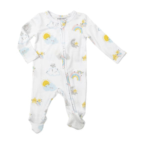 Angel Dear Happy Weather bamboo two-way zipper footie for babies, image 1