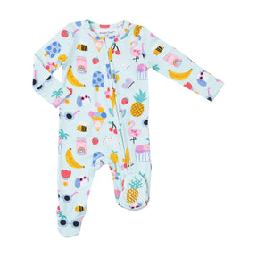 Angel Dear Ice Cream Giggles bamboo two-way zipper footie for baby girls, image 1