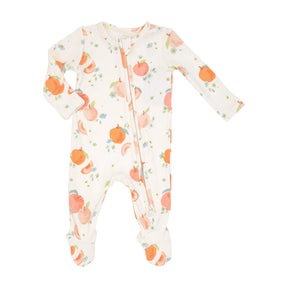 Angel Dear Send Snacks Pink bamboo two-way zipper footie for baby girls, image 1