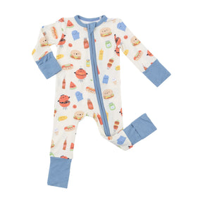 Angel Dear BBQ Buddies bamboo two-way zipper romper for baby boys, image 1