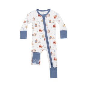 Angel Dear Camping Bear Adventures bamboo zipper romper for baby boys - image 1