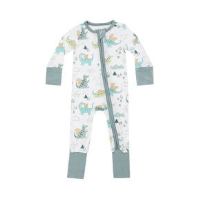 Angel Dear Dragons bamboo two-way zipper romper for baby boys - image 1
