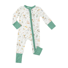 Angel Dear Farm Babies bamboo zipper romper for baby boys - image 1