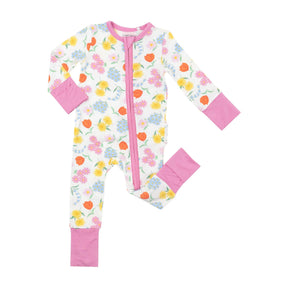 Angel Dear Freshly Picked Floral bamboo zipper romper for baby girls - image 1