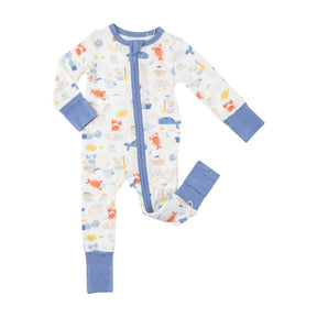 Angel Dear In The Ocean bamboo zipper romper for baby boys - image 1
