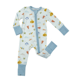Angel Dear Inky Ocean bamboo zipper romper for baby boys - image 1
