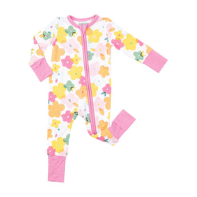 Angel Dear Paper Floral bamboo zipper romper for baby girls - image 1