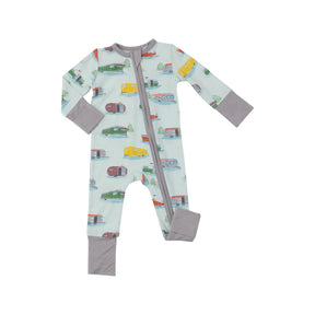 Angel Dear Vintage Campers bamboo zipper romper for baby boys - image 1