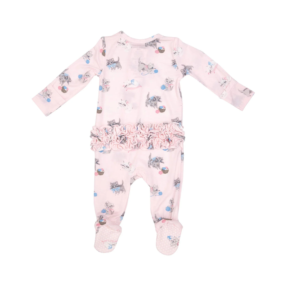 Two Way Zipper Ruffle Back Footie - Vintage Kitten | Angel Dear - Jenni Kidz