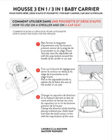3-In-1 Multifunction Cover For Car Seat, Stroller, And Baby Carrier In Chanterelle | Deux par Deux | Jenni Kidz