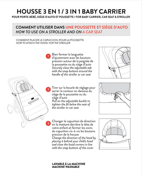 Deux par Deux Multi-Function Baby Carrier For Car Seats And Strollers Black
