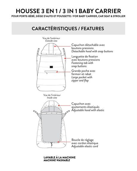Deux par Deux Multi-Function Baby Carrier For Car Seats And Strollers Black