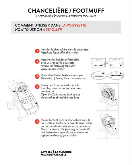 Deux par Deux Evolutive Footmuff For Car Seats And Strollers Taupe