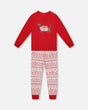 Adult Women Organic Cotton Two-Piece Pajamas Red And White Fairisle | Deux par Deux | Jenni Kidz