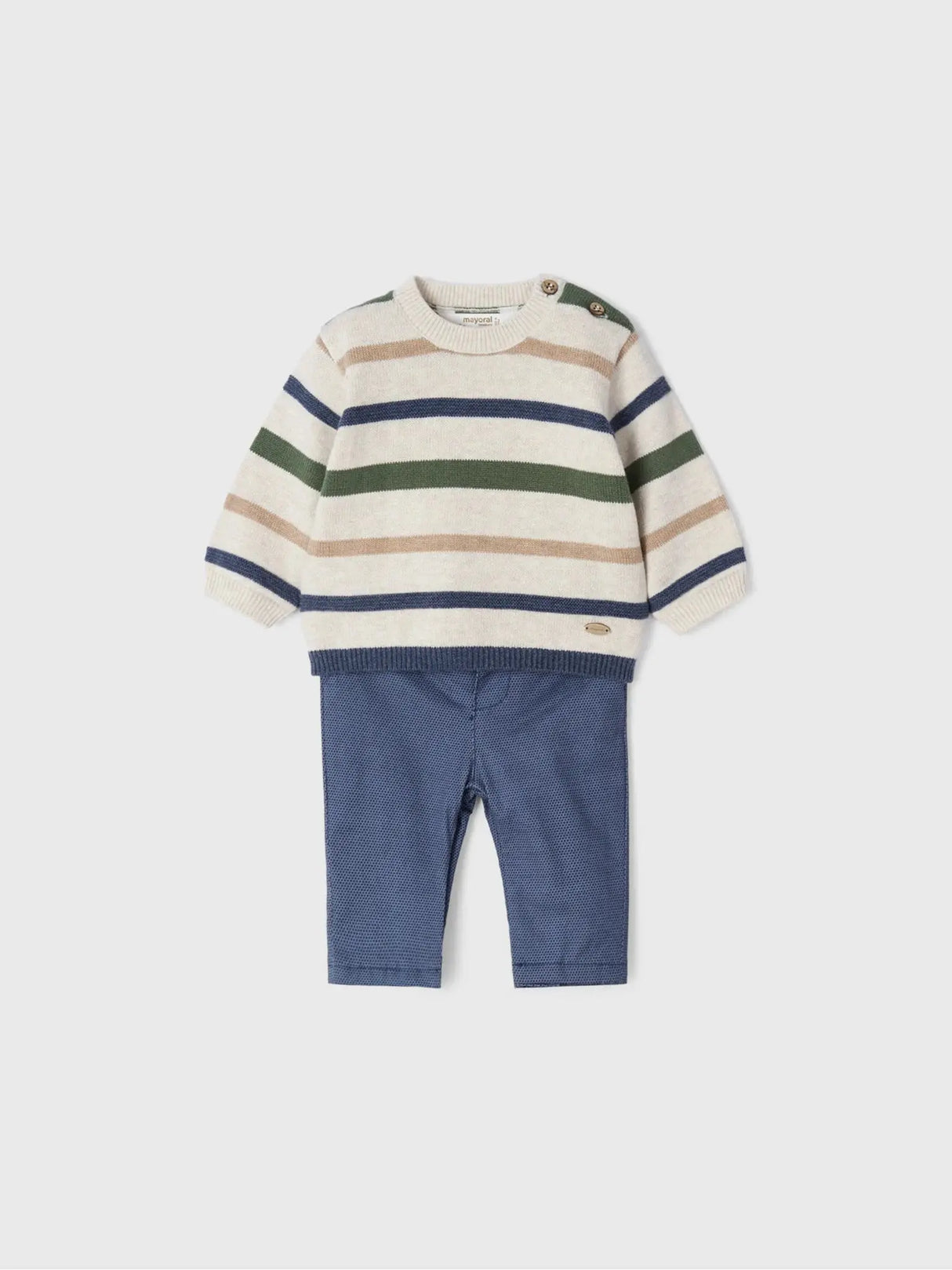 Baby Boy Sweater & Long Trouser Set - Milk Vig | Mayoral | Mayoral | Jenni Kidz