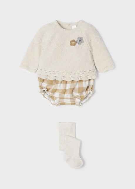 Baby Girl 3-Piece Bloomer, Sweater and Legging Set | Mayoral | Mayoral | Jenni Kidz