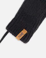 Baby Knit Mittens With String Black | Deux par Deux | Jenni Kidz