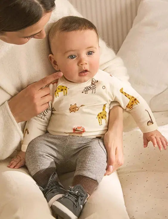 Beige Animal Graphic Dual Outfit Set Baby Boys | Mayoral | Mayoral | Jenni Kidz