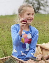 Bessie Long Sleeve Screenprint T-Shirt Blue Dalmatian | Joules | Joules | Jenni Kidz