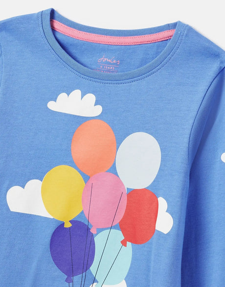 Bessie Long Sleeve Screenprint T-Shirt Blue Dalmatian | Joules | Joules | Jenni Kidz