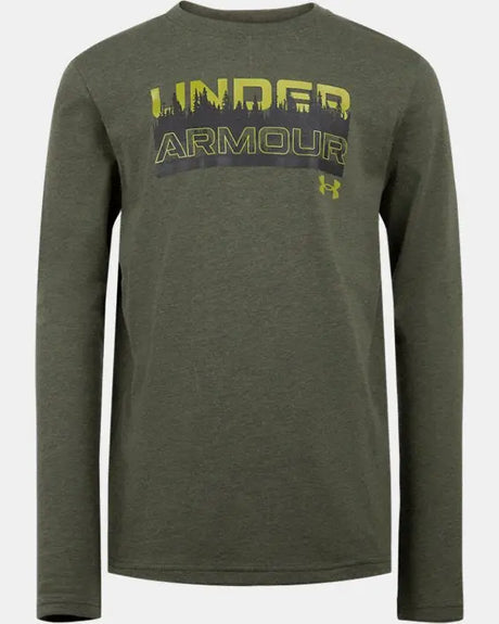 Boys Marine Green Treetop Long Sleeve | Under Armour | Under Armour | Jenni Kidz