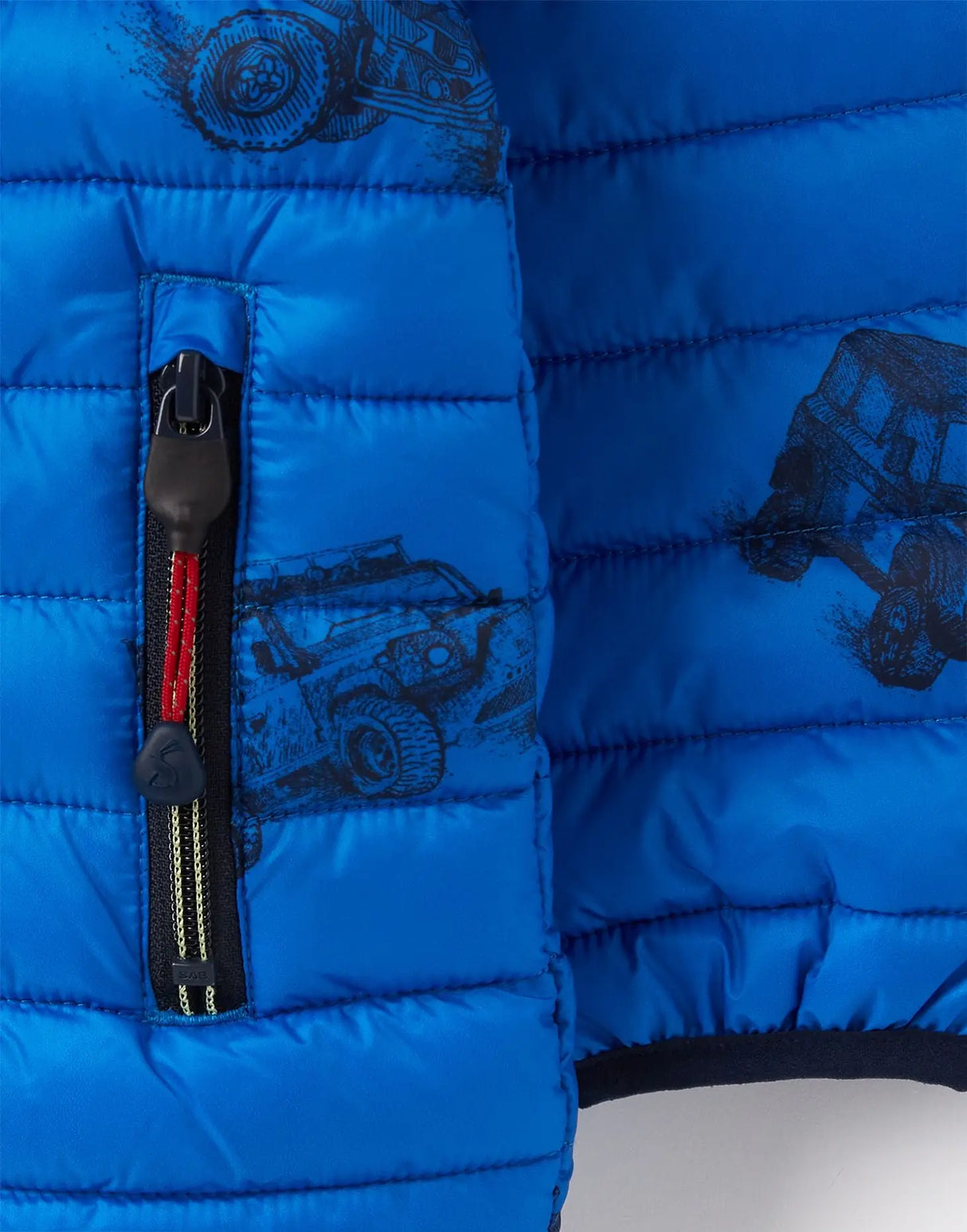 Boys Packable Jacket Blue Print Vehicles | Joules | Joules | Jenni Kidz
